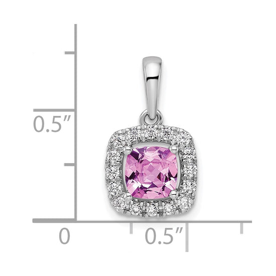 Cushion Gemstone & Diamond Halo Pendants