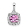 Cushion Gemstone & Diamond Halo Pendants