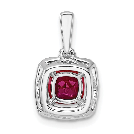 Cushion Gemstone & Diamond Halo Pendants