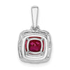 Cushion Gemstone & Diamond Halo Pendants