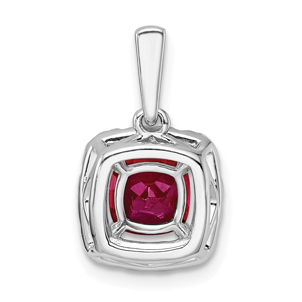 Cushion Gemstone & Diamond Halo Pendants