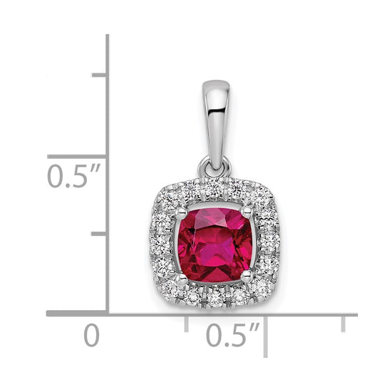 Cushion Gemstone & Diamond Halo Pendants
