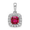 Cushion Gemstone & Diamond Halo Pendants