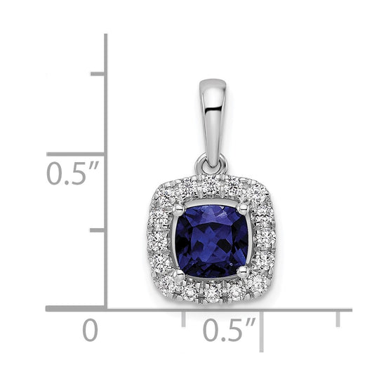 Cushion Gemstone & Diamond Halo Pendants