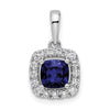 Cushion Gemstone & Diamond Halo Pendants