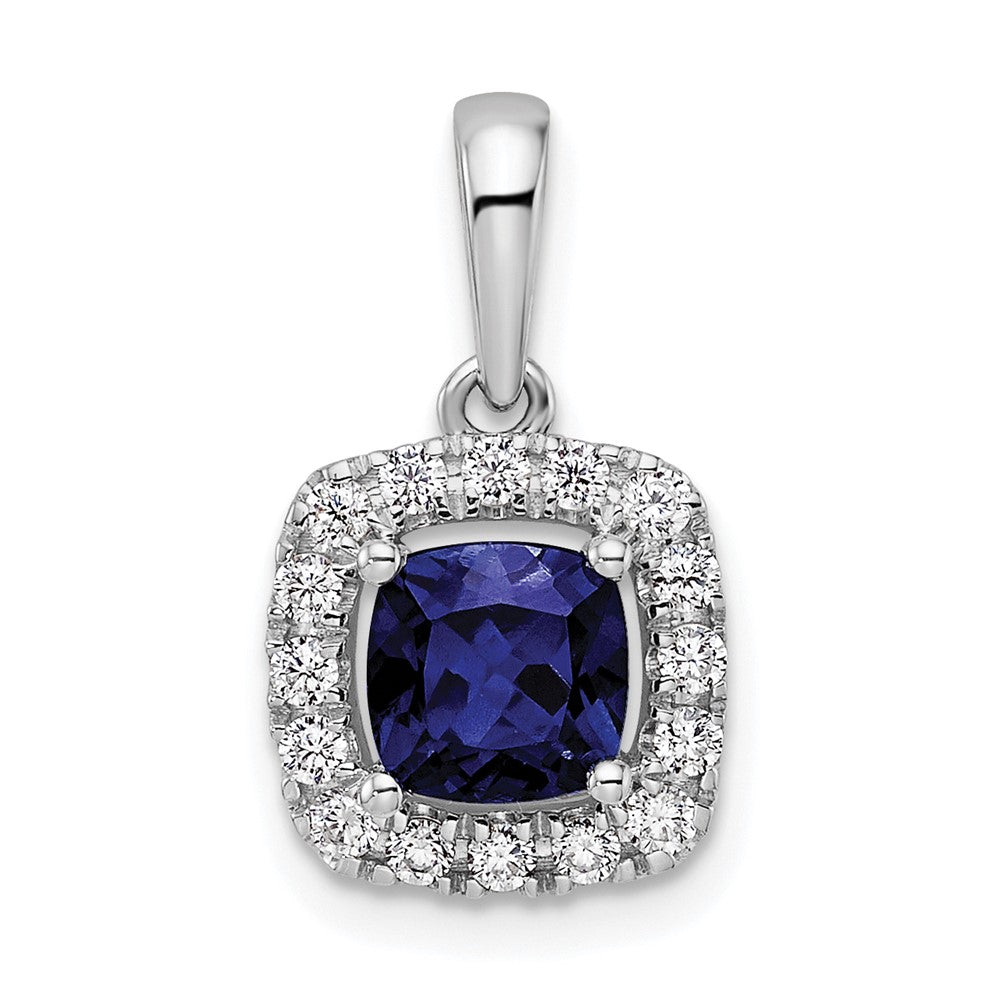Cushion Gemstone & Diamond Halo Pendants