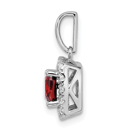 Cushion Gemstone & Diamond Halo Pendants