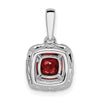 Cushion Gemstone & Diamond Halo Pendants