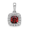 Cushion Gemstone & Diamond Halo Pendants