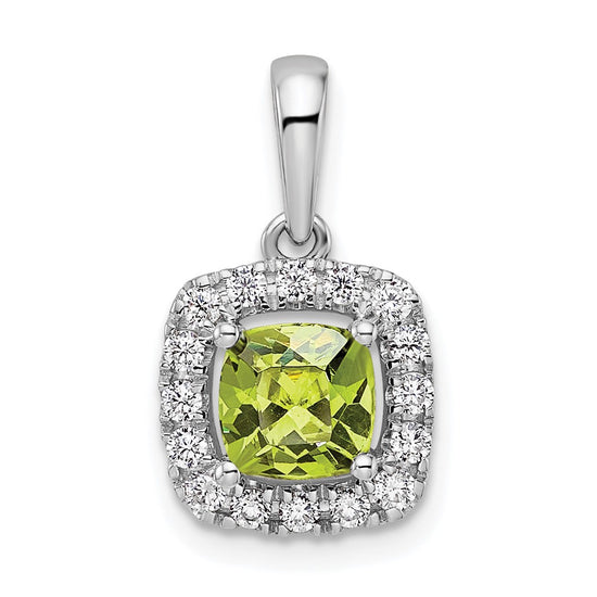 Cushion Gemstone & Diamond Halo Pendants