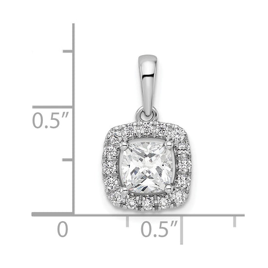 Cushion Gemstone & Diamond Halo Pendants