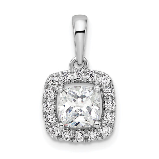 Cushion Gemstone & Diamond Halo Pendants