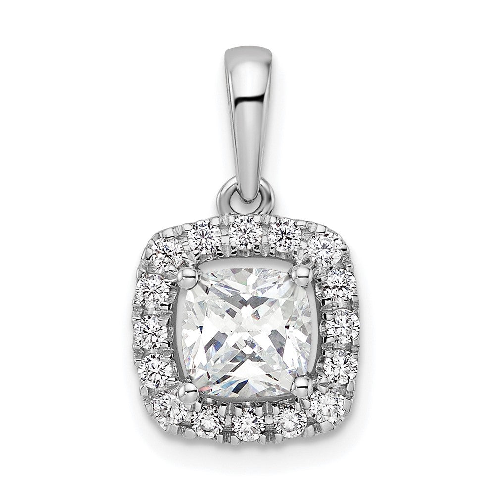 Cushion Gemstone & Diamond Halo Pendants