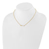 14k 1/4 carat Lab Grown Diamond VS/SI+ G+ Beaded Bar 18 inch Necklace