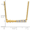 14k 1/4 carat Lab Grown Diamond VS/SI+ G+ Beaded Bar 18 inch Necklace