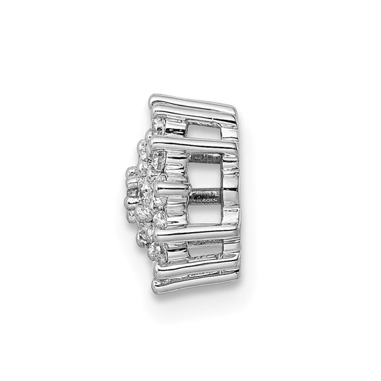 14k White Gold 1/4 carat Lab Grown Diamond VS/SI+ G+ Complete Chain Slide Pendant