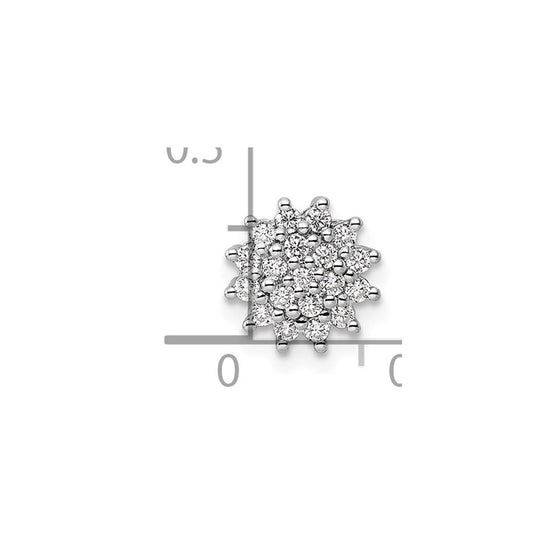 14k White Gold 1/4 carat Lab Grown Diamond VS/SI+ G+ Complete Chain Slide Pendant