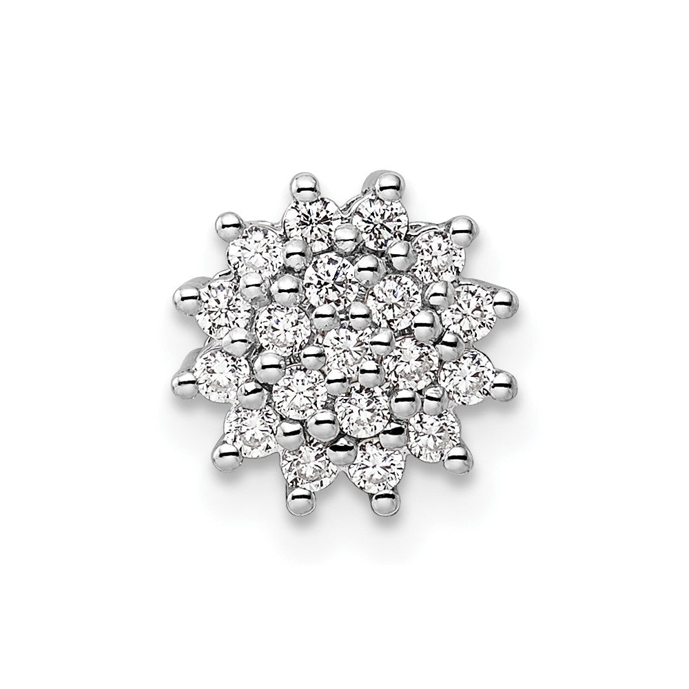 14k White Gold 1/4 carat Lab Grown Diamond VS/SI+ G+ Complete Chain Slide Pendant