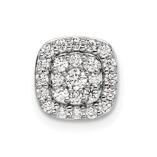 14k White Gold 3/8 carat Lab Grown Diamond VS/SI+ G+ Complete Chain Slide Pendant