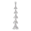14k White Gold 1 carat Lab Grown Diamond VS/SI+ G+ Five Three Stone Cluster Bar Chain Slide Pendant
