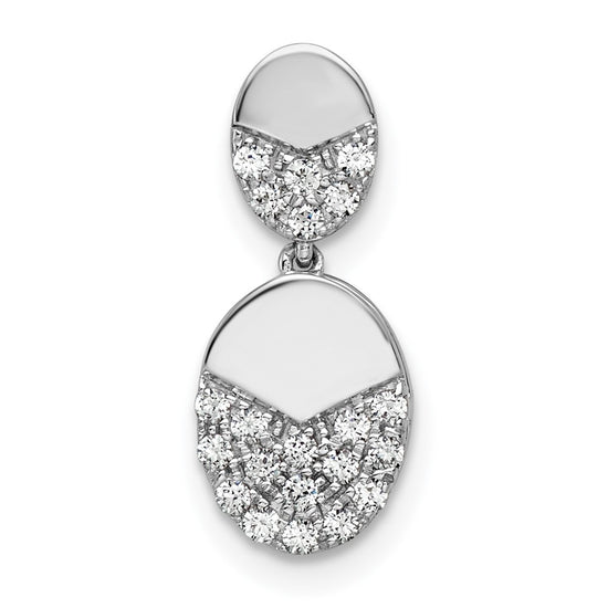 14k White Gold 1/5 carat Lab Grown Diamond VS/SI+ G+ Dangle Chain Slide Pendant