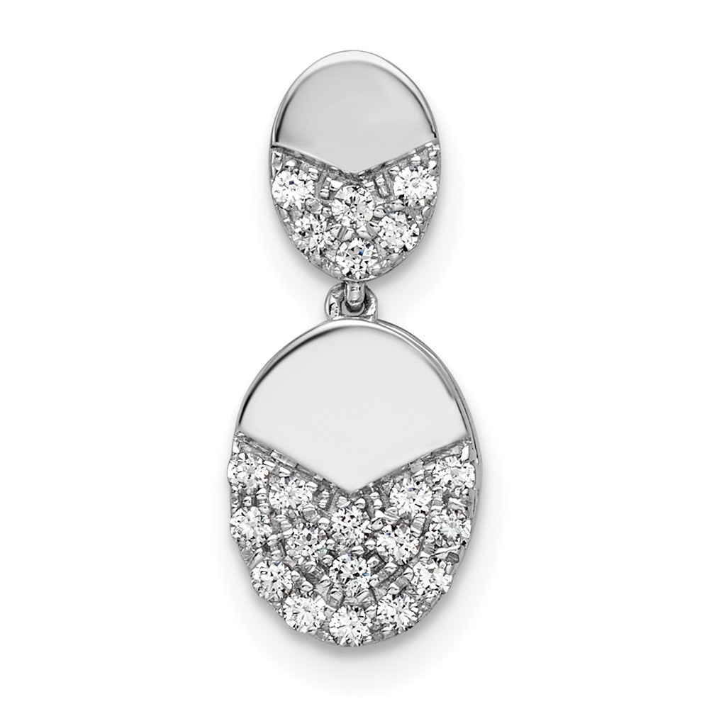 14k White Gold 1/5 carat Lab Grown Diamond VS/SI+ G+ Dangle Chain Slide Pendant