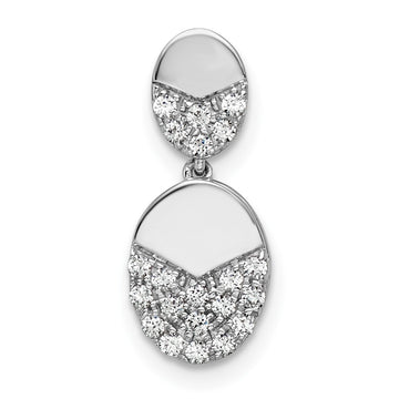 14k White Gold 1/5 carat Lab Grown Diamond VS/SI+ G+ Dangle Chain Slide Pendant
