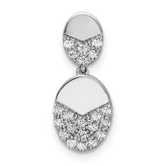 14k White Gold 1/5 carat Lab Grown Diamond VS/SI+ G+ Dangle Chain Slide Pendant