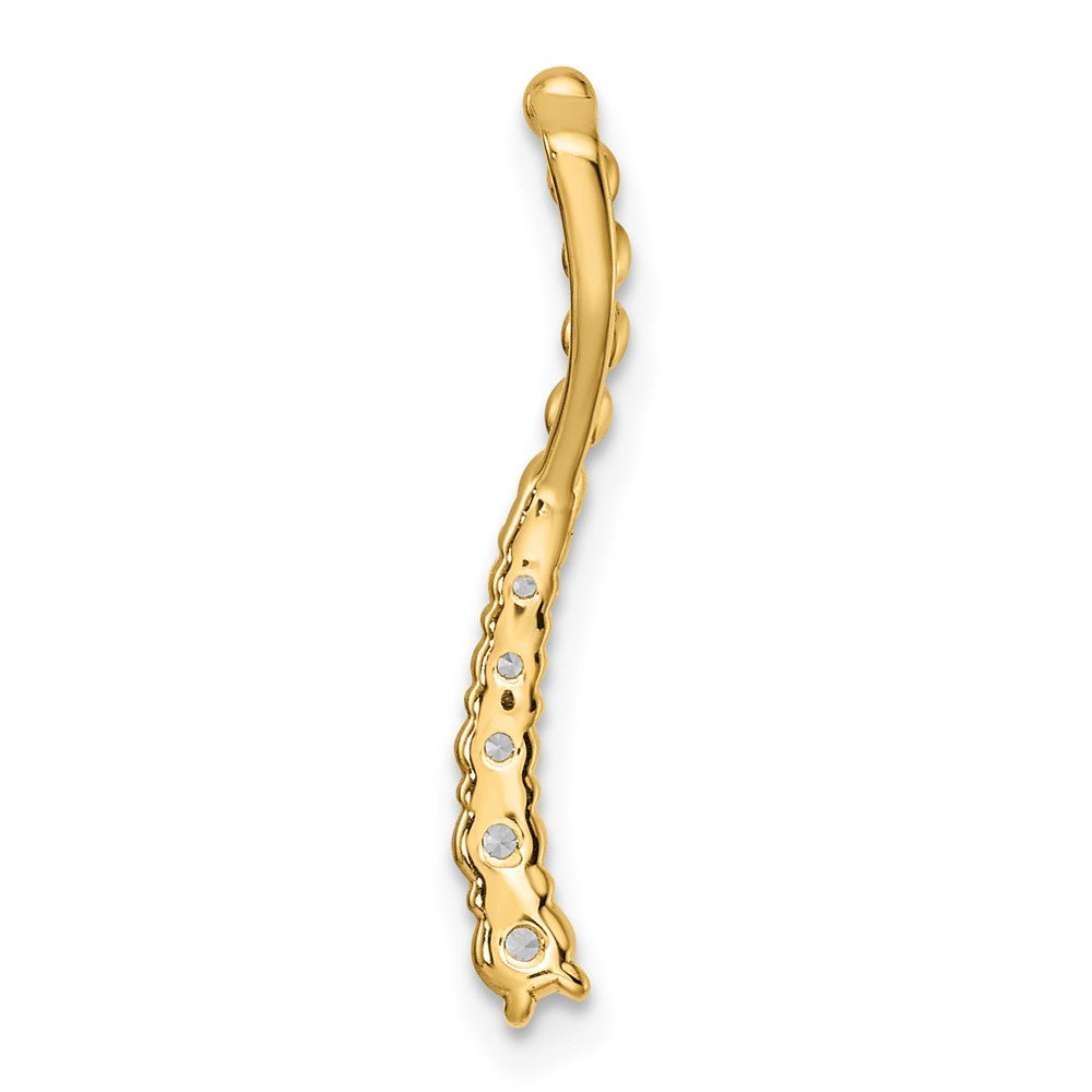 14k 1/5 carat Lab Grown Diamond VS/SI+ G+ Fashion Bar Chain Slide Pendant