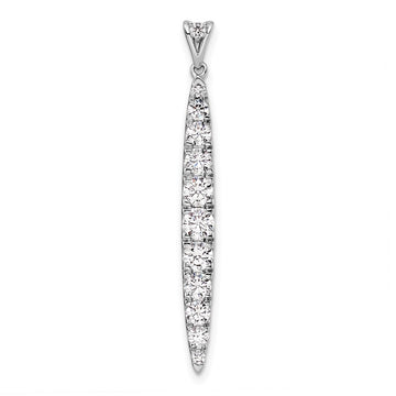 14k White Gold 1 carat Lab Grown Diamond VS/SI+ G+ Fashion Bar Pendant