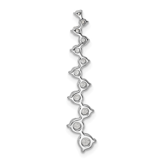 14k White Gold 1 carat Lab Grown Diamond VS/SI+ G+ Fashion Bar Chain Slide Pendant