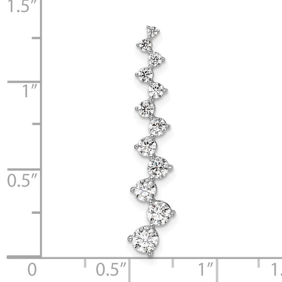 14k White Gold 1 carat Lab Grown Diamond VS/SI+ G+ Fashion Bar Chain Slide Pendant