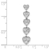 14k White Gold 1 carat Lab Grown Diamond VS/SI+ G+ Complete Five Heart Bar Chain Slide Pendant