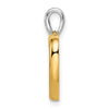 14k Two-tone 1/6 carat Lab Grown Diamond VS/SI+ G+ Complete Dangle Double Heart Pendant