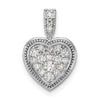 14k White Gold 3/8 carat Lab Grown Diamond VS/SI+ G+ Complete Framed Heart Pendant