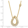 14k 3/4 carat Lab Grown Diamond VS/SI+ G+ Complete 18 inch Fashion Teardrop Necklace