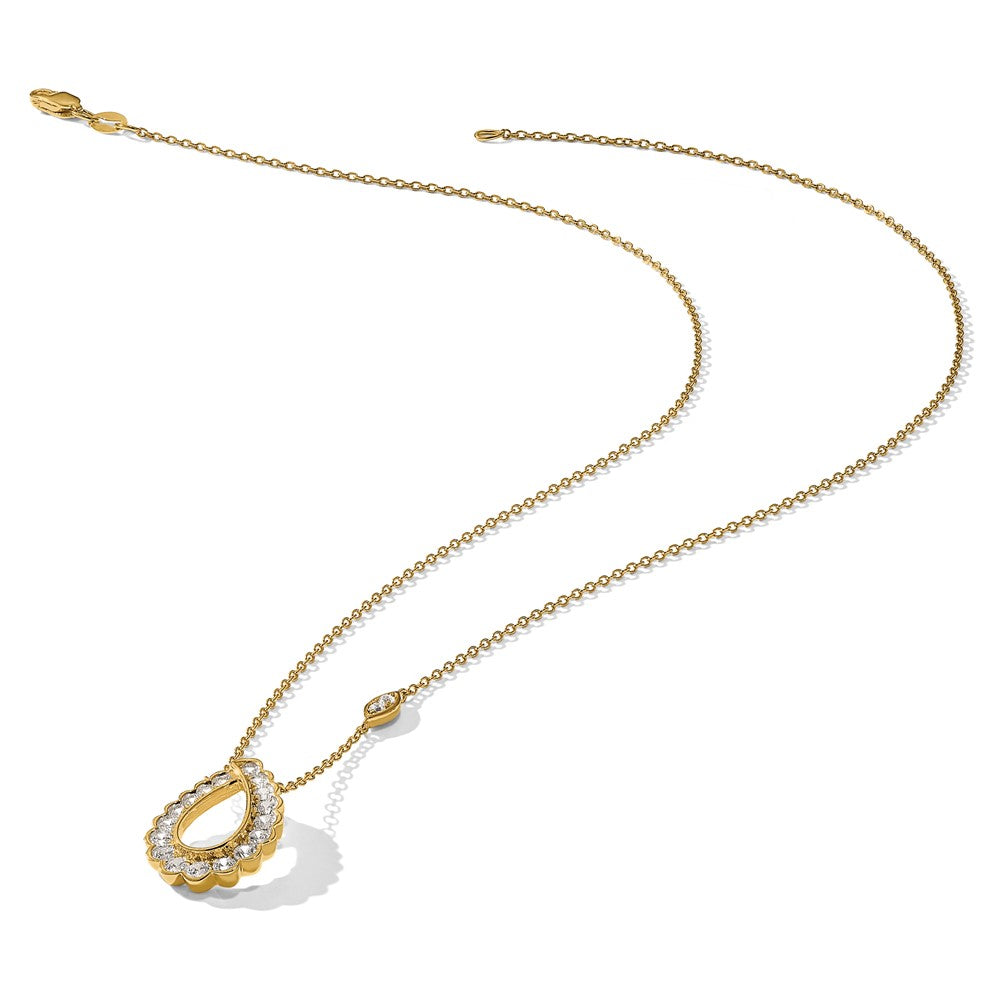 14k 3/4 carat Lab Grown Diamond VS/SI+ G+ Complete 18 inch Fashion Teardrop Necklace