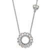 14k White Gold 3/4 carat Lab Grown Diamond VS/SI+ G+ Complete 18 inch Fashion Heart and Circle Necklace