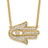 14k 1/4 carat Lab Grown Diamond VS/SI+ G+ Complete Hamsa 18 inch Necklace