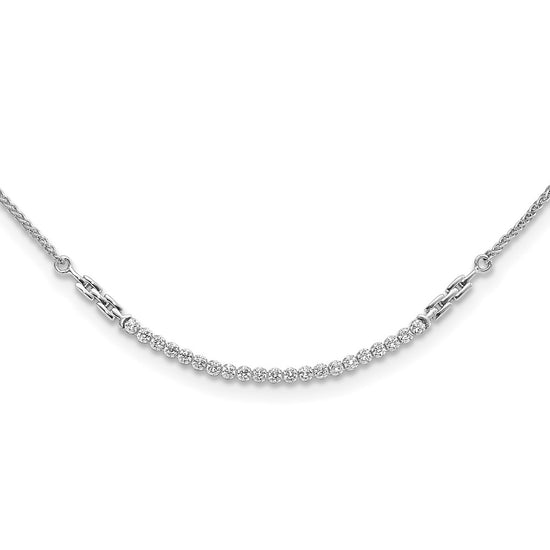14k White Gold 1/2 carat Lab Grown Diamond VS/SI+ G+ Adjustable up to 24 inch Tennis Style Bolo Necklace