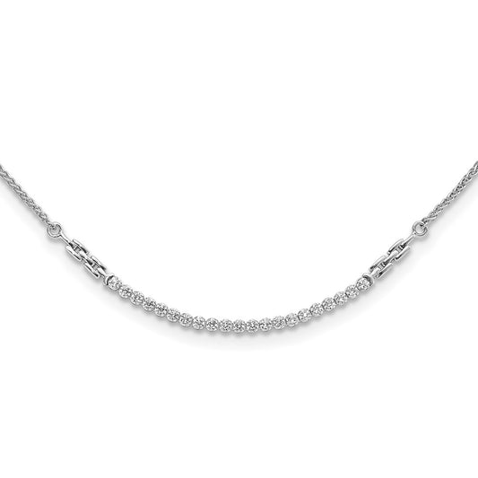 14k White Gold 1/2 carat Lab Grown Diamond VS/SI+ G+ Adjustable up to 24 inch Tennis Style Bolo Necklace