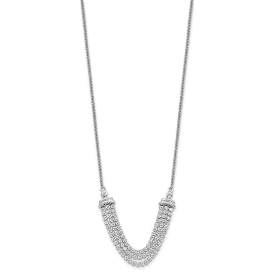 14k White Gold 2 1/6 carat Lab Grown Diamond VS/SI+ G+ Adjustable up to 24 inch Triple Row Tennis Style Bolo Necklace