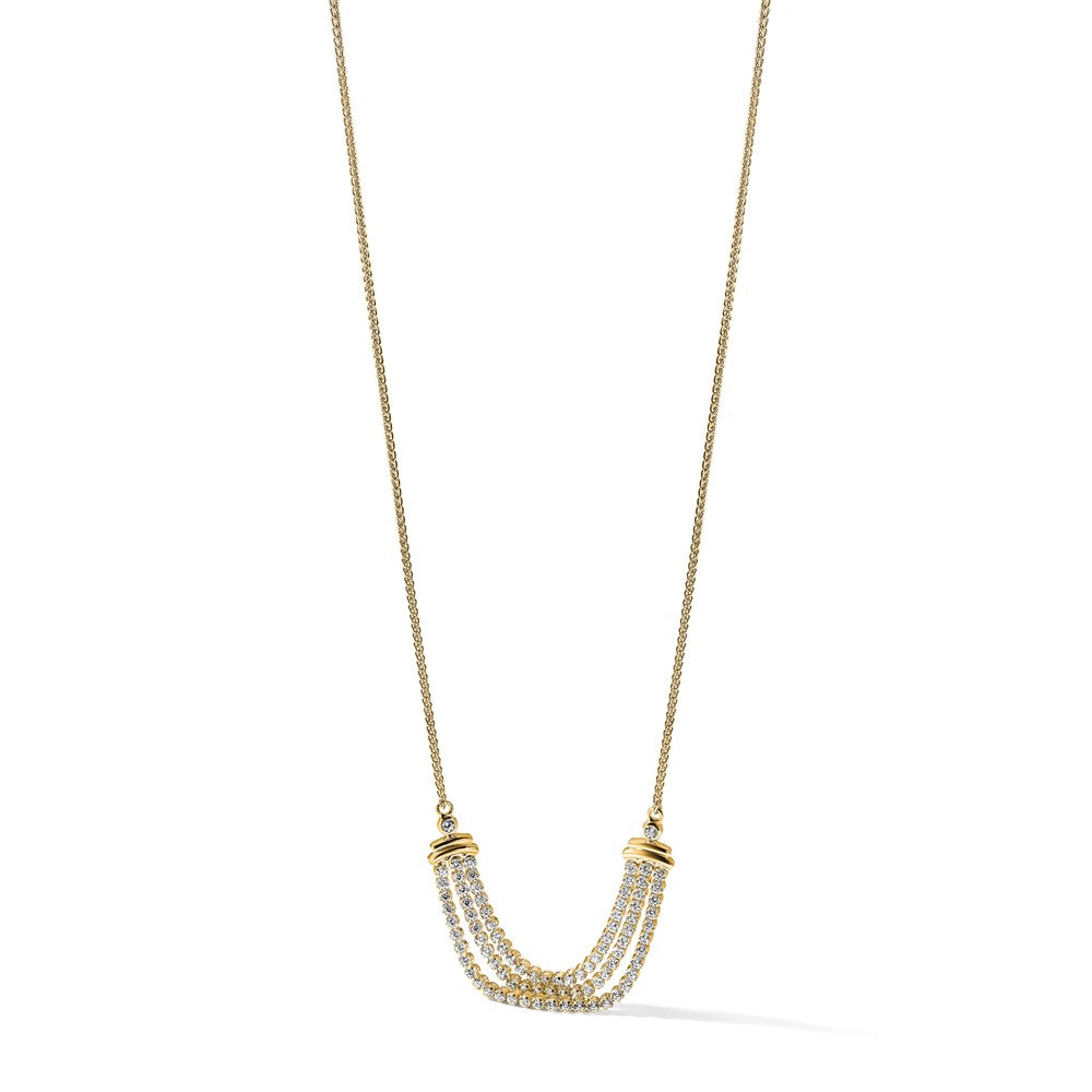 14k White Gold 2 1/6 carat Lab Grown Diamond VS/SI+ G+ Adjustable up to 24 inch Triple Row Tennis Style Bolo Necklace