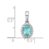 Pure Serenity 14k White Gold 1/10 carat Lab Grown Diamond VS/SI+ G+ and Lab Created Paraiba Teardrop Pendant