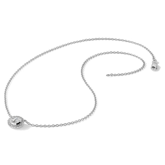 14k White Gold 5/8 carat Lab Grown Diamond VS/SI+ G+ Oval 18 inch Necklace