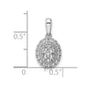 14k White Gold 3/8 carat Lab Grown Diamond VS/SI Oval Halo Pendant