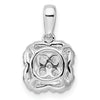 14k White Gold 3/8 carat Lab Grown Diamond VS/SI+ G+ Square Halo Pendant