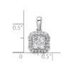 14k White Gold 3/8 carat Lab Grown Diamond VS/SI+ G+ Square Halo Pendant