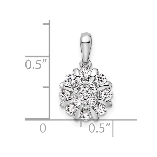 14k White Gold 1/2 carat Lab Grown Diamond VS/SI+ G+ Complete Halo Pendant