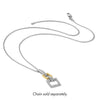 14k Two-Tone 1/2 carat Lab Grown Diamond VS/SI+ G+ Dangle Square Chain Slide Pendant